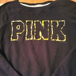 Vs pink animal print logo sweatshirt